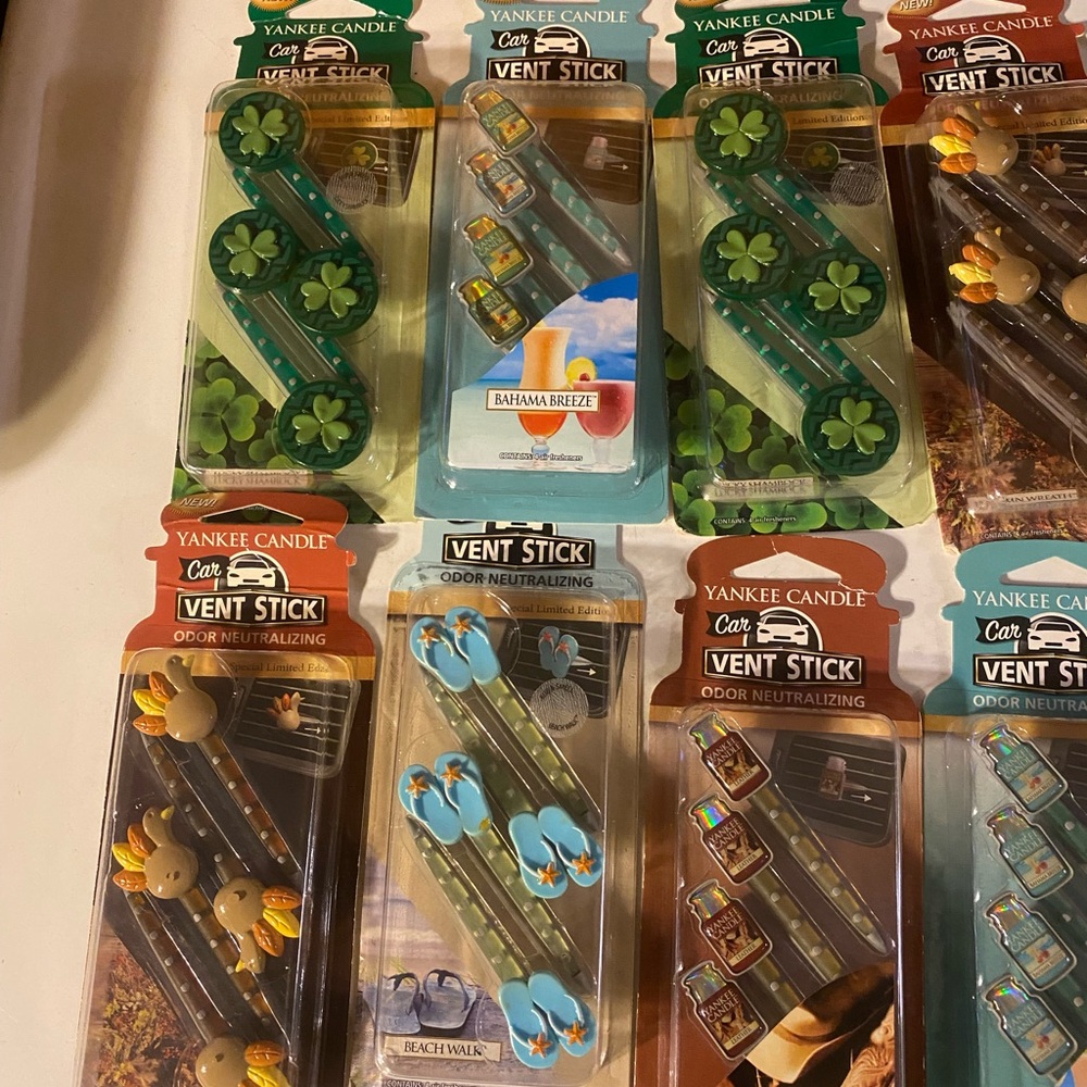 Yankee Candle Car Vent Stick Assortment - Green, Blue, Brown